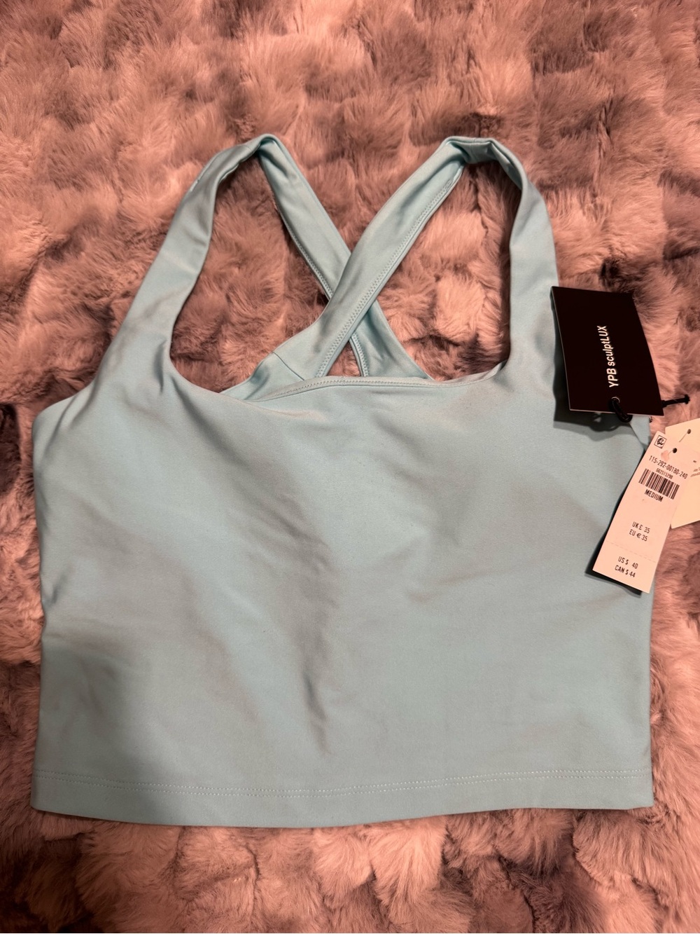 Abercrombie & Fitch Light Blue Cross-Back Sports Bralette